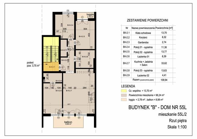 Mieszkanie 96m2 z możliwością antresoli na pokój
