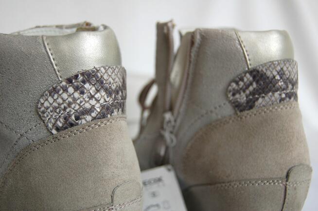 Nowe sneakersy damskie Geox D Illusion 41 zamsz skóra srebrn