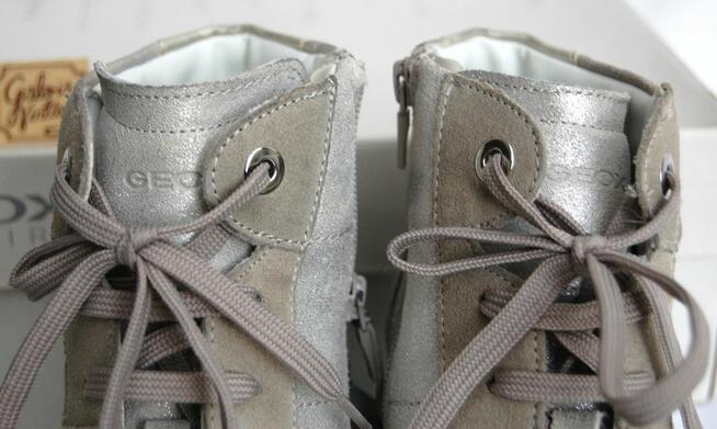 Nowe sneakersy damskie Geox D Illusion 41 zamsz skóra srebrn