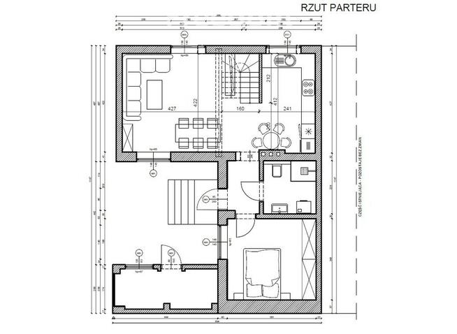 Dom w Szczercowie przy rzece z projektem rozbudowy