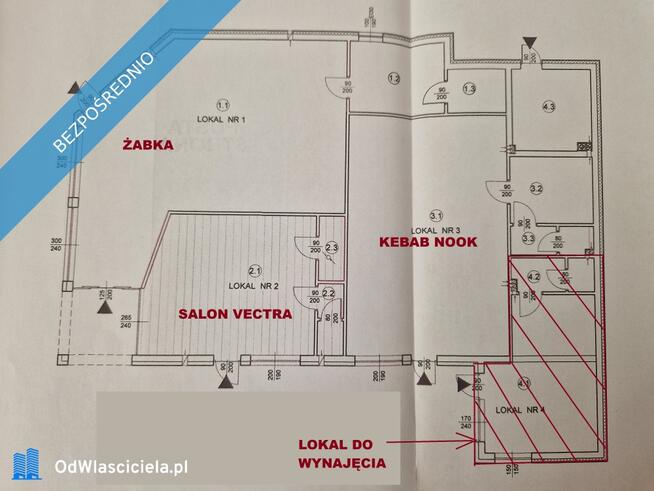 Lokal do wynajęcia obok BIEDRONKI, ŻABKI, ACTION, Parking, NAMYSŁÓW !