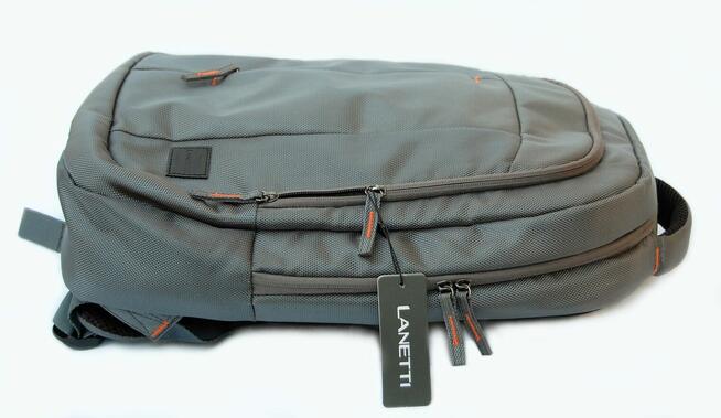 Plecak męski, szary z przegrodą na laptop, Lanetti - nowy.