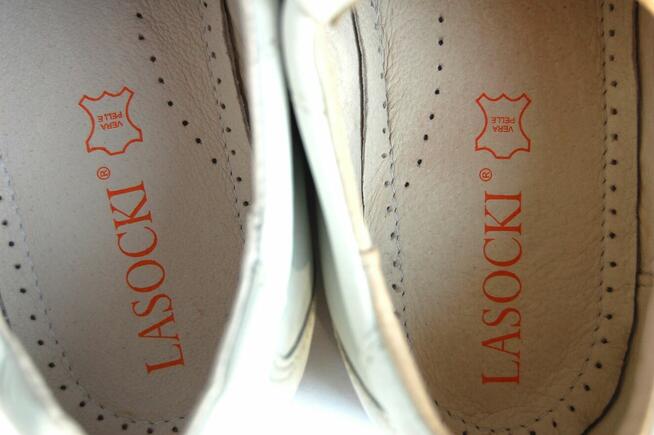Lasocki r. 37 białe półbuty damskie, skórzane, nowe