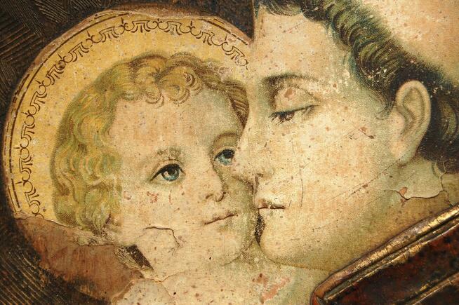 Św. Antoni i Dzieciątko Jezus, przedwojenny obraz religijny