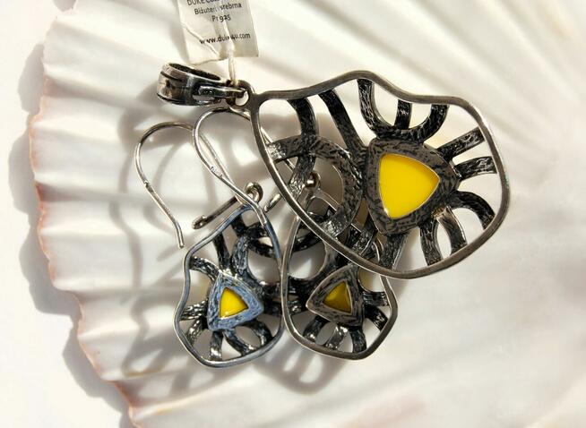 Komplet kolczyki i wisior, Duke Collection, srebro 925