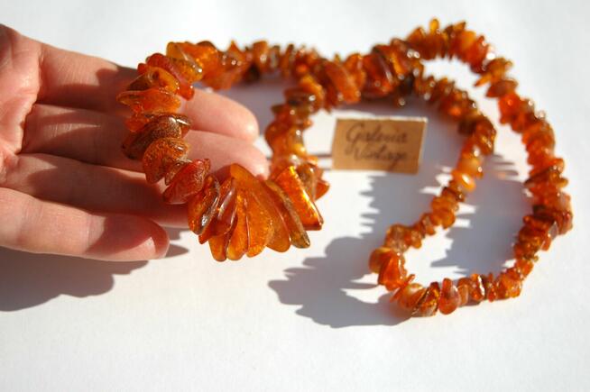 Naszyjnik korale z bursztynu bursztyn bałtycki surowy