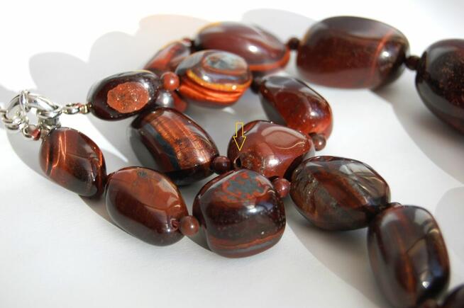 Bawole oko naszyjnik, korale z kamienia, kamienie naturalne