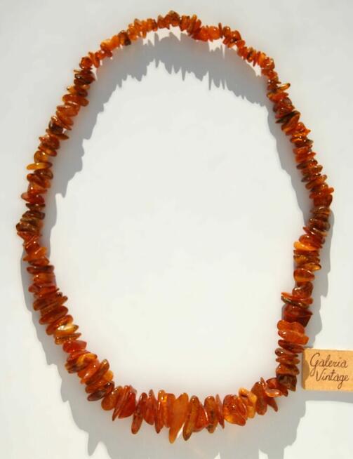 Naszyjnik korale z bursztynu bursztyn bałtycki surowy