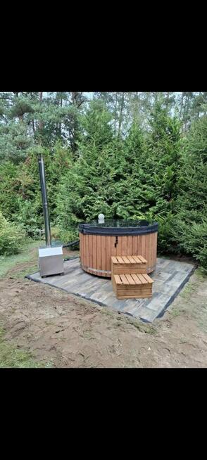 Promocja!Balia Jacuzzi do Ogrodu–Piec na Drewno, Masaże, Led