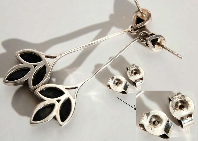 Łódź Wikingów drakkar wisior i kolczyki srebro 925 bursztyn