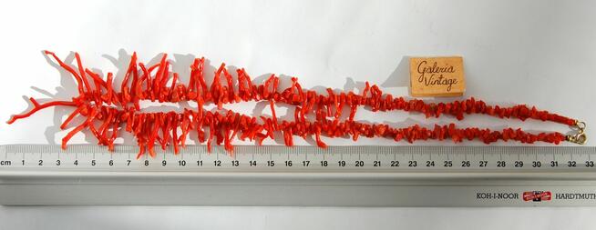 Koral naturalny, szlachetny, gałązki, stary naszyjnik korale