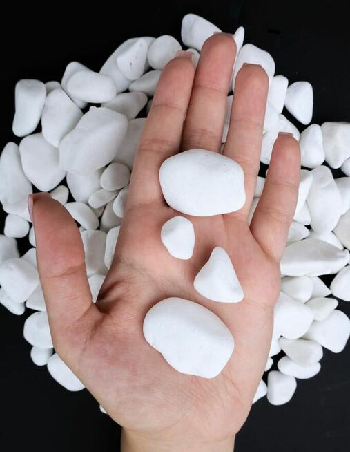 Otoczak Biały Thassos kamień ozdobny ogrodowy