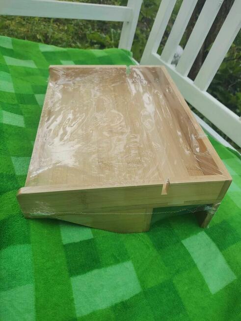 Stolik Przyłóżkowy do łóżka Drewniany bambusowy Organizer