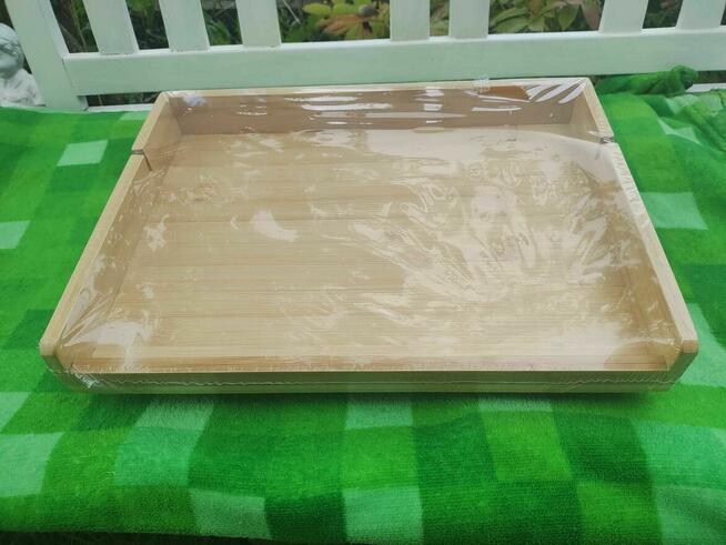 Stolik Przyłóżkowy do łóżka Drewniany bambusowy Organizer