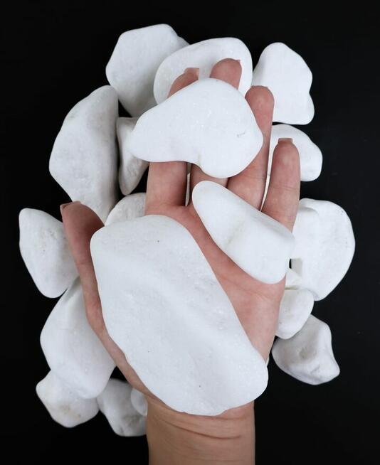 Otoczak Biały Thassos kamień ozdobny ogrodowy