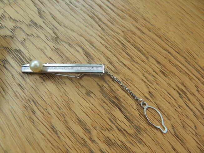 Srebrna spinka do krawatu - PRL 1974r - firma Warmet - 6,53g