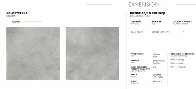 Płytki do garażu, kotłowni R10 mrozoodporne 80x80 Dimension