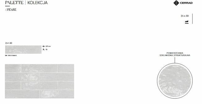 Glazura do łazienki płytki cegiełki szkliwione 30x7 Palette