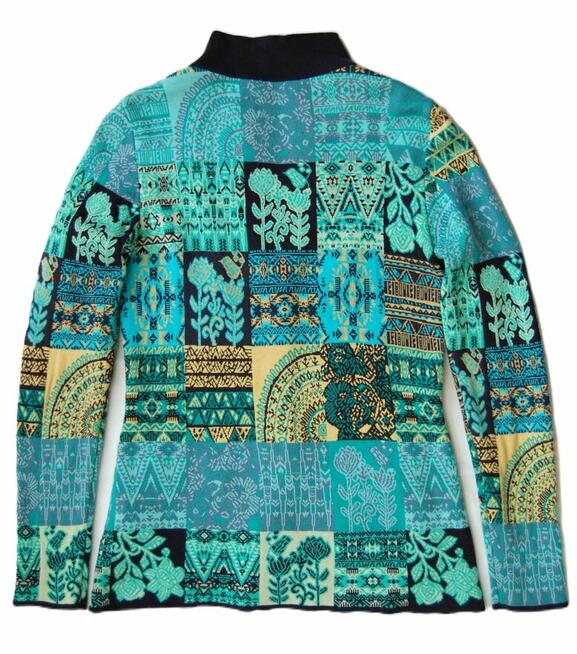 KOOI Knitwear turkusowy kardigan sweter damski 38 M bawełna