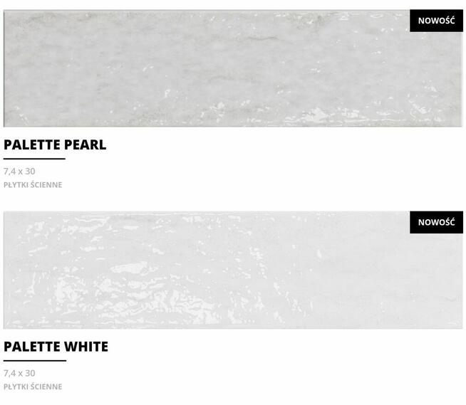 Glazura do łazienki płytki cegiełki szkliwione 30x7 Palette
