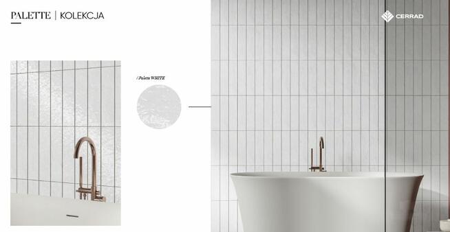 Płytki łazienkowe ciegiełka szkliwione 30x7 Palette white