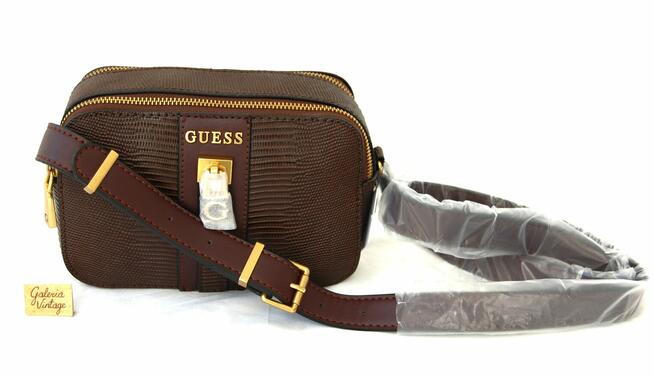 Guess, Ginevra camera bag, damska torebka na ramię, brąz