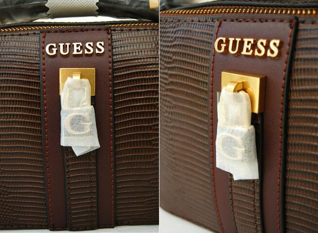 Guess, Ginevra camera bag, damska torebka na ramię, brąz