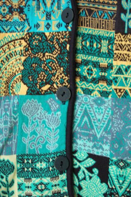 KOOI Knitwear turkusowy kardigan sweter damski 38 M bawełna