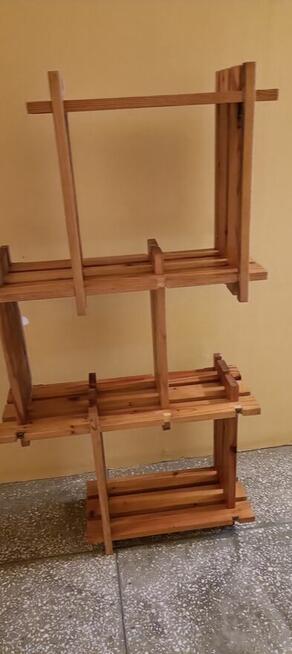 Piękny drewniany kwietnik /półka