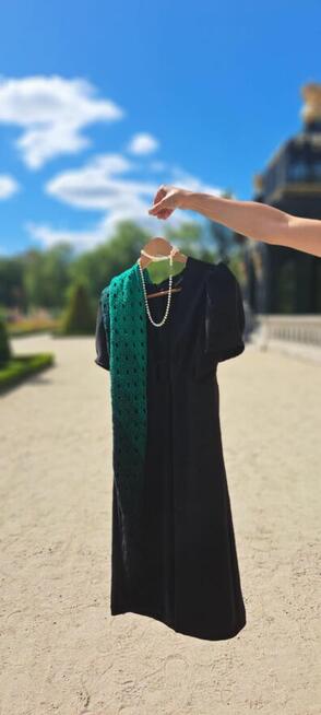 Ażurowa chusta szal Virus na szydełku handmade