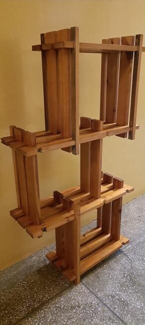 Piękny drewniany kwietnik /półka