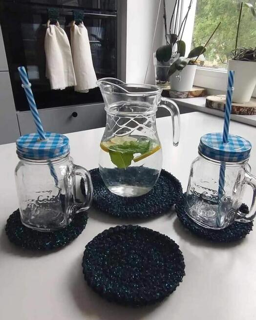 Podstawki i uchwyty na ścierkę dekor handmade