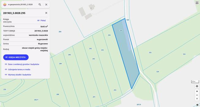 Działki leśne 1,1ha Trygort Mazury 500m do jeziora Mamry