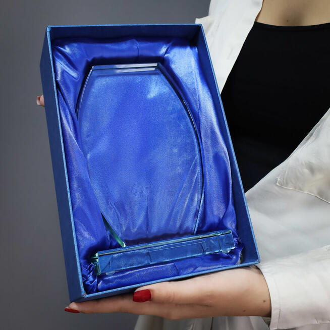 Szklana statuetka na emeryturę Prezent dla Koleżanki Kolegi