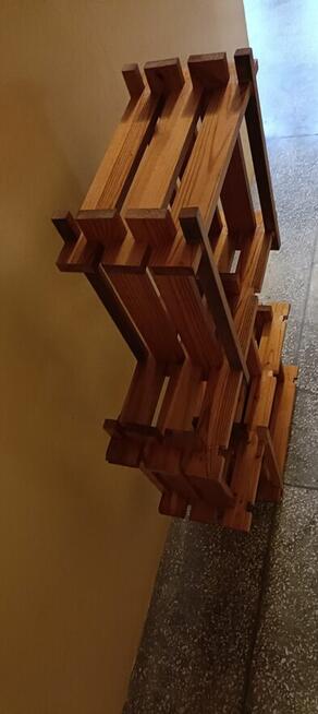 Piękny drewniany kwietnik /półka