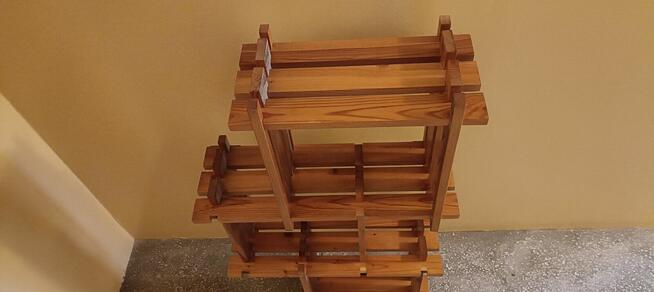 Piękny drewniany kwietnik /półka