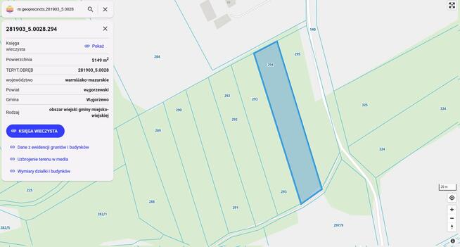 Działki leśne 1,1ha Trygort Mazury 500m do jeziora Mamry