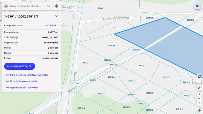 Duża działka inwestycyjna w centrum Ostrołęki