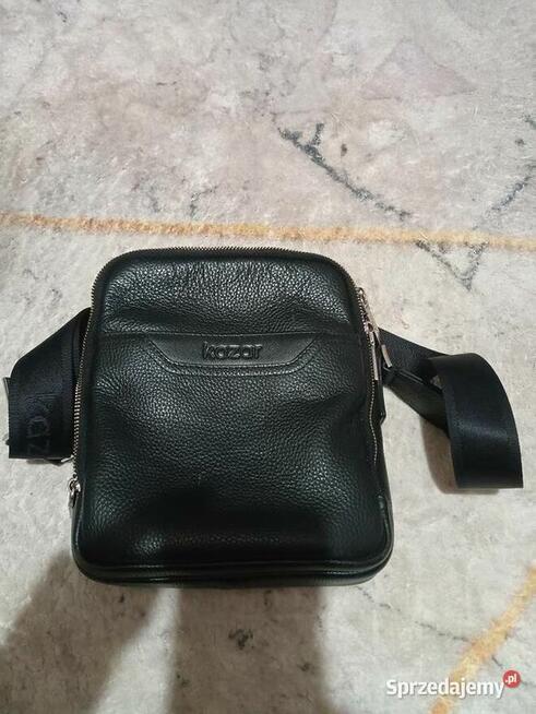 Czarna Skórzana Torba Męska Kazar Model Brock
