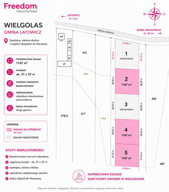 Działka budowlana z WZ Wielgolas gm.Latowicz