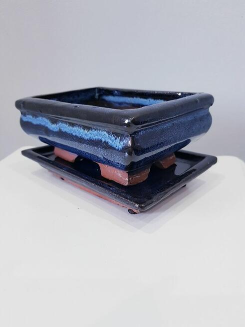 Ceramiczna doniczka z podstawką BONSAI