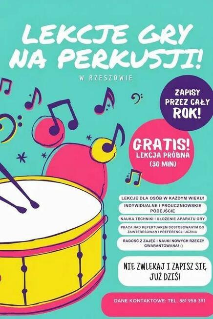 PERKUSJA - Lekcje, nauka gry na perkusji Rzeszów.