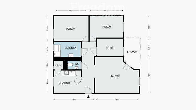PRZESTRONNE, JASNE mieszkanie - 3 maja - 86,5 m2