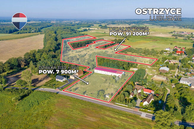 Działka 99.100 m² + budynek prod.-magazyn. + mieszkanie