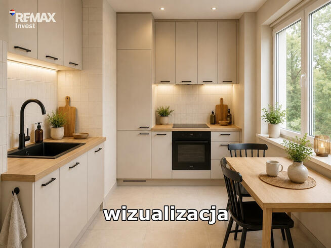 Balkon, zieleń i centrum miasta