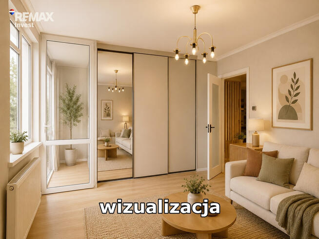 Balkon, zieleń i centrum miasta