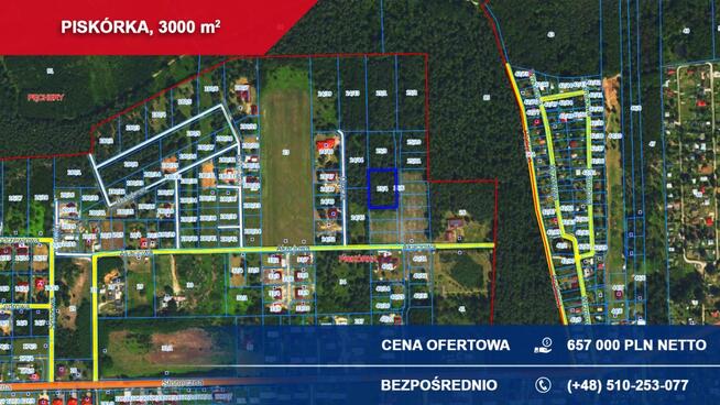 Duża działka budowlana przy Parku Krajobrazowym – Piskórka, gm. Prażmów