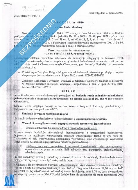 Działki z warunkami zabudowy nad jeziorem Jełmuń – Choszczewo, Mazury
