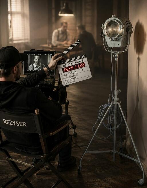 Lampa filmowa teatralna PRL Vintage loft zabytek