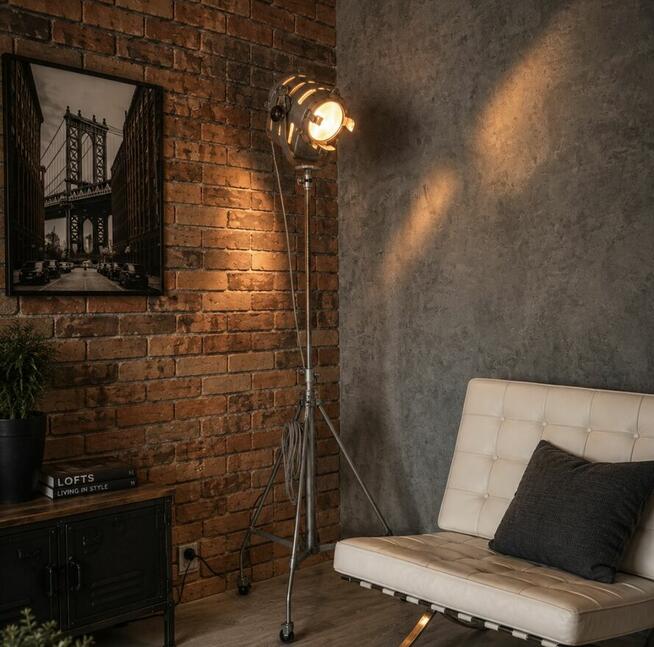 Lampa filmowa teatralna PRL Vintage loft zabytek